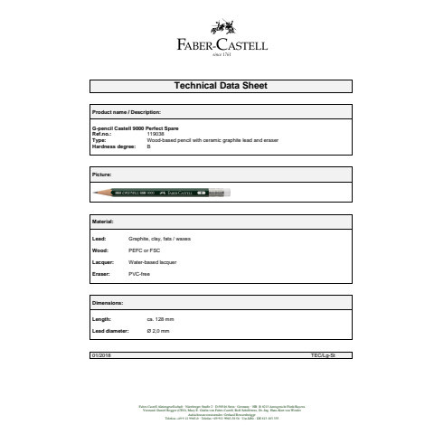 Bleistift 9000 3H FABER CASTELL 119013