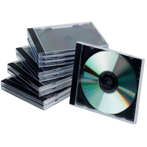 CD-Hülle Jewel Case, 10 Stück, schwarz/transparent