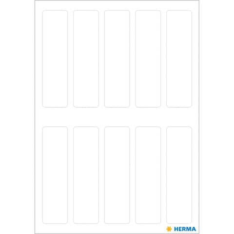 Etiketten 13x50mm 70 Stück weiß HERMA 3737 permanent haftend