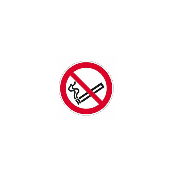 Rauchen verboten ISO 7010, Folie MOEDEL 600236381 Ø 100 mm