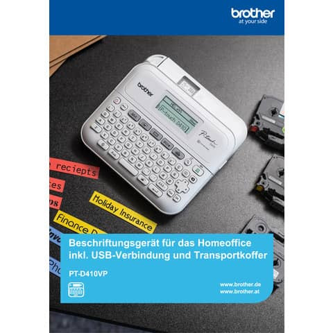 Beschriftungsgerät elektr. weiß BROTHER PTD410VPRG1
