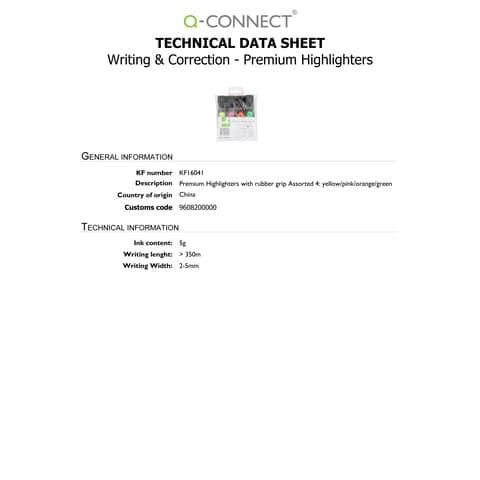 Textmarker Premium 2-5mm Etui 4 St sort. Q-CONNECT KF16041