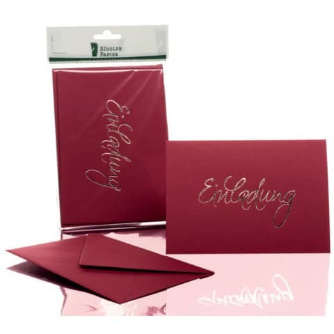 Briefkarte B6 HD 5/5 rosso RÖSSLER 1181955072 EINLADUNG