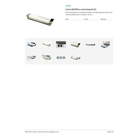 Laminator iLam Office A3 EU silber LEITZ 7253-00-84