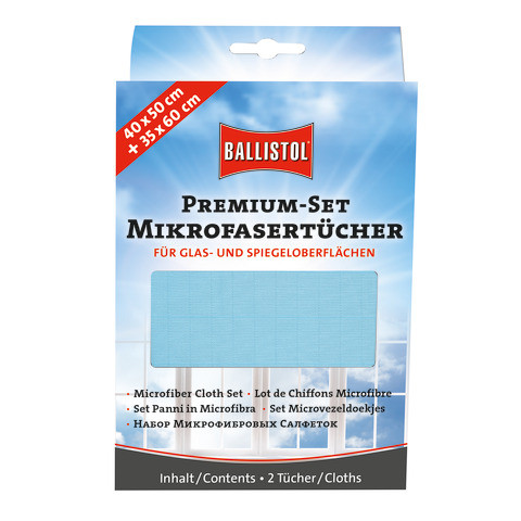 Premium-Set Mikrofasertücher beige/blau BALLISTOL 23736