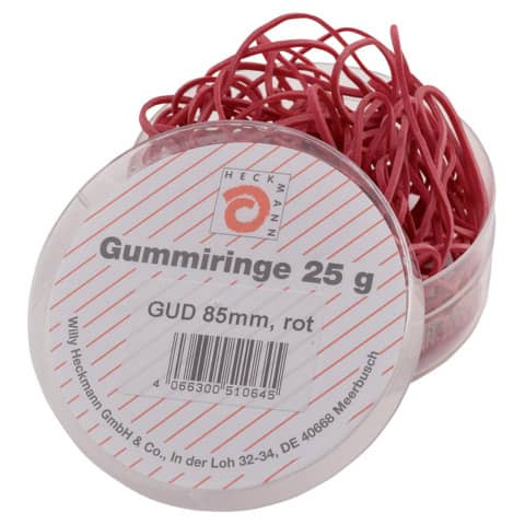Gummiringe 80mm 25g rot WIHEDÜ 510.064 i.Dose