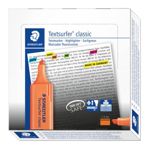 Textmarker Textsurfer orange STAEDTLER 364-4 nachfüllbar
