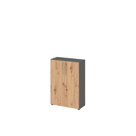 Flügeltürenschrank 3OH Graphit/Asteiche HAMMERBACHER MONT.V4550/G/R/BM