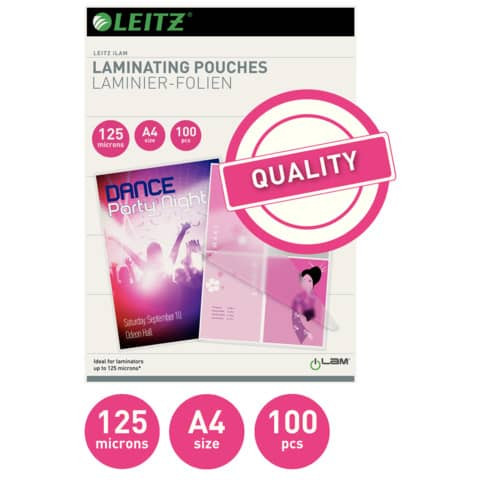 Folientasche A4 125mic 100ST LEITZ 33808