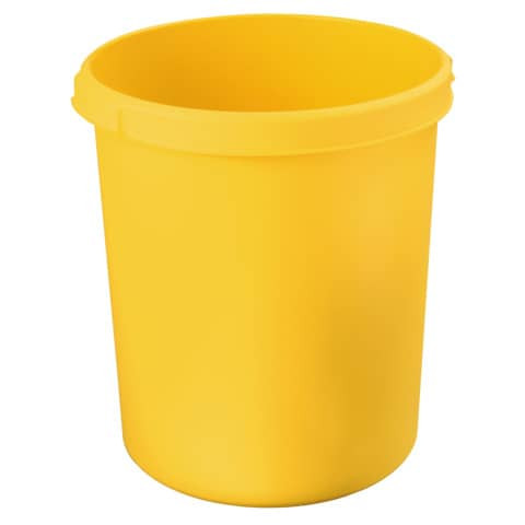 Papierkorb KLASSIK - 30 Liter, rund, 2 Griffmulden, extra stabil, gelb