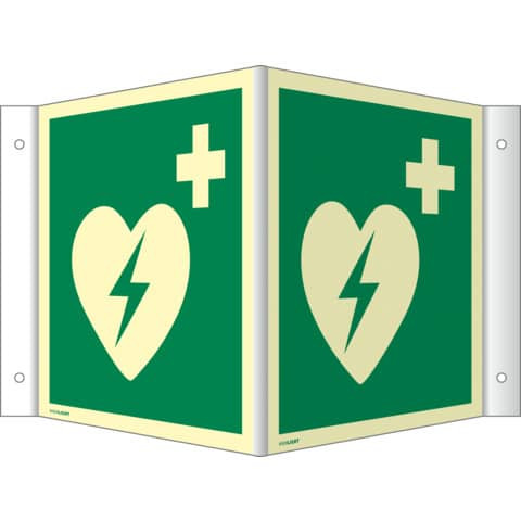 Winkelschild Defibrillator AED MOEDEL 99563 148x148mm