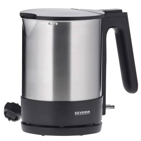Wasserkocher 1,7l/2200W edel-schwarz SEVERIN WK 3409 Edelstahl