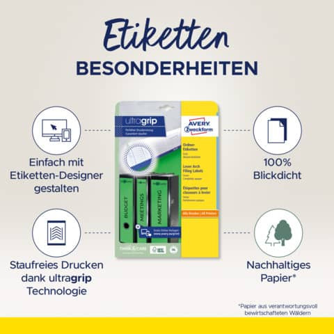 Ordneretikett 38x297mm grün ZWECKFORM L4750-20 100ST