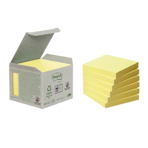 Haftnotizblock 76x76mm gelb POST-IT 654-1B UWF 100Bl 6St