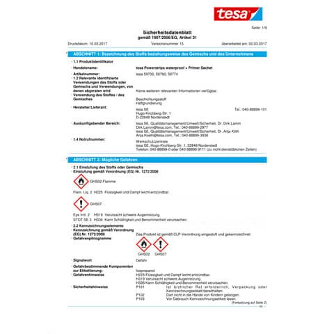 Powerstrips waterproof TESA 59700-00000-04 6St+6Tüch.