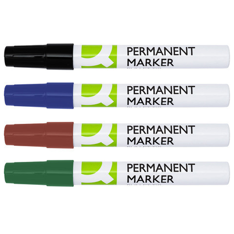 Permanentmarker ALU Schaft 4ST sortiert Q-CONNECT KF11712 Rundspitze 2-3mm