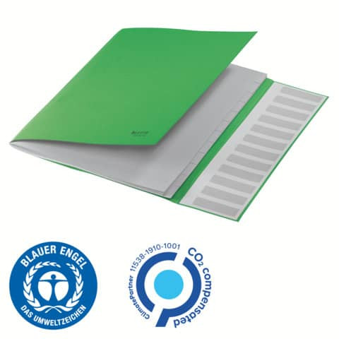 Ordnungsmappe Recycle A4/12F grün LEITZ 3915-00-55 Karton