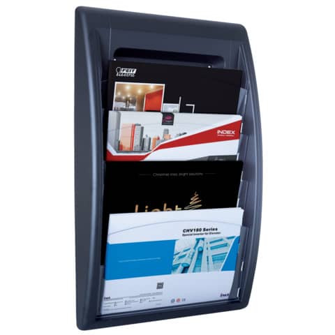 Wand-Prospekthalter schwarz PAPERFLOW 4060.01