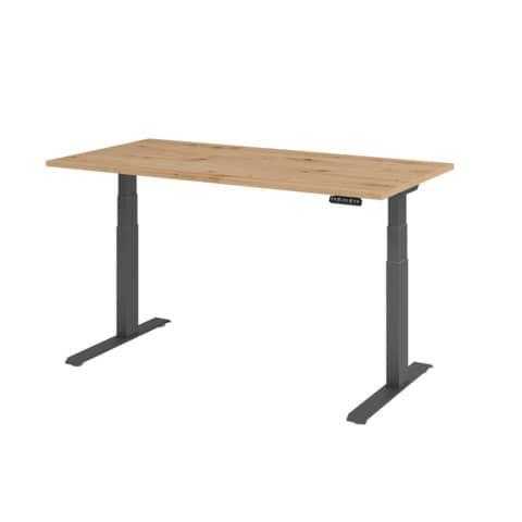 Schreibtisch elek.höhenv. Asteiche/Graph HAMMERBACHER VXDKB16/R/G 160x80cm