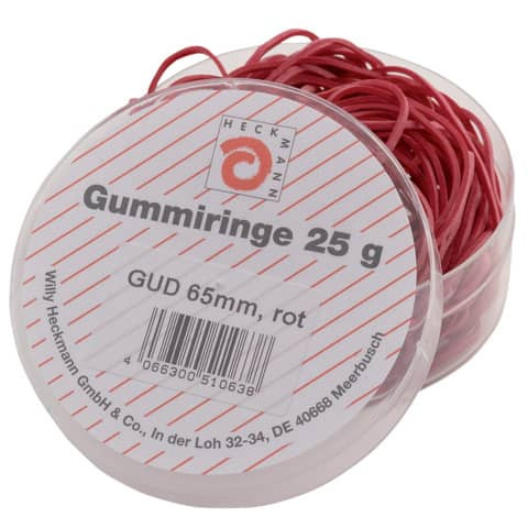 Gummiringe 65mm 25g rot WIHEDÜ 510.063 i.Dose