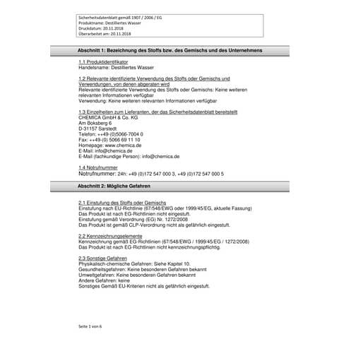 Destilliertes Wasser 5L GUT & GÜNSTIG 2214854002