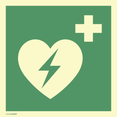 Defibrillator AED ISO7010 148x148mm MOEDEL 99568