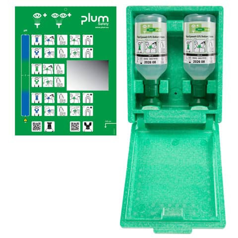 Augenspülstation Plum 2x500ml grün LEINA-WERKE 44023 in Wandbox