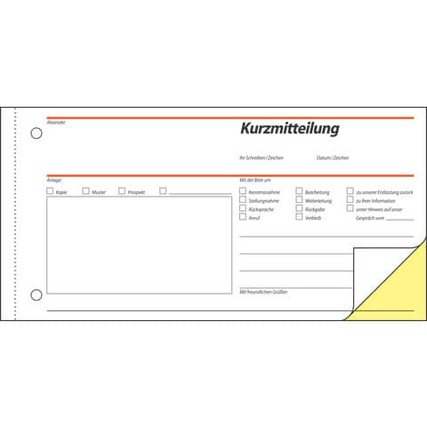Kurzmitteilung 21x10cm 2x40BL SIGEL SD008 SD 1/3 A4q