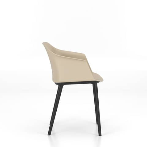Besucherstuhl m.AL Frame schw/creme NOWY STYL WITA001-00000064