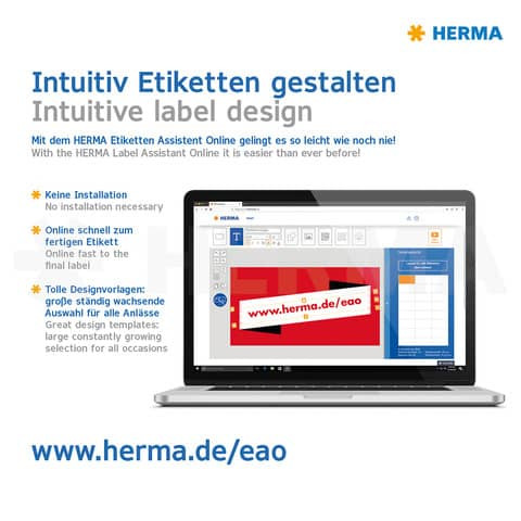 CD-Etiketten Ø116 mm Innenloch klein HERMA 8624 20 Stück permanent