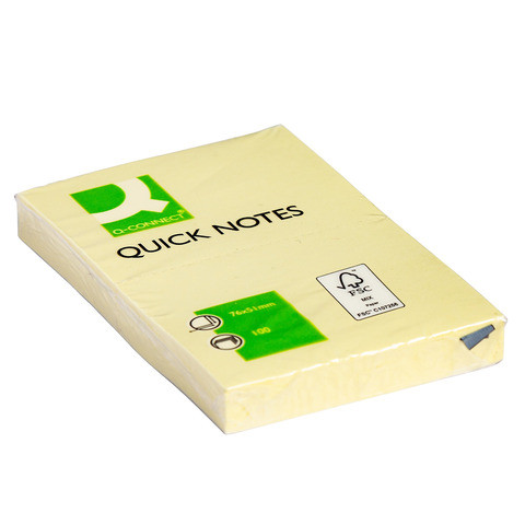 Haftnotizblock 51x76mm gelb Q-CONNECT KF10501 100BL