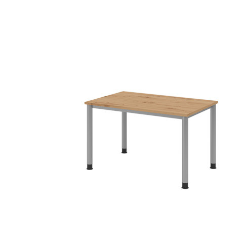 Schreibtisch 120x80cm asteiche/silber HAMMERBACHER VHS12/R/S Fü.si