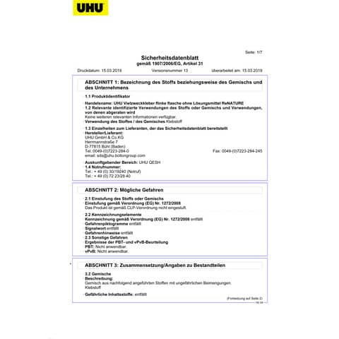 Alleskleber Flinke Flasche 40g UHU 46340 ohne Lösungsmittel