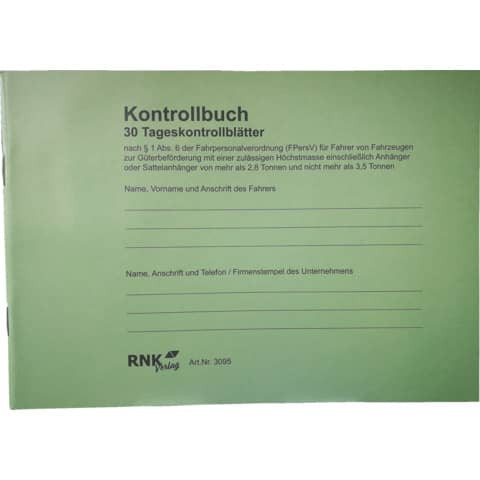 Kontrollbuch A5 quer RNK 3095