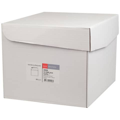 Faltentasche Office Box mit Deckel - C4, weiß, 20 mm Falte, haftklebend, ohne Fenster, 120 g/qm, 200