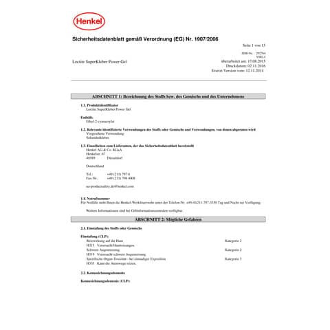 Sekundenkleber Gel Loctite 3g HENKEL 9H LTG1C Blister LTG12