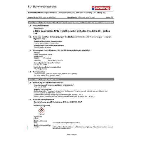 Lackmalstift Creative violett EDDING 751-9-078 Metall. 1-2mm