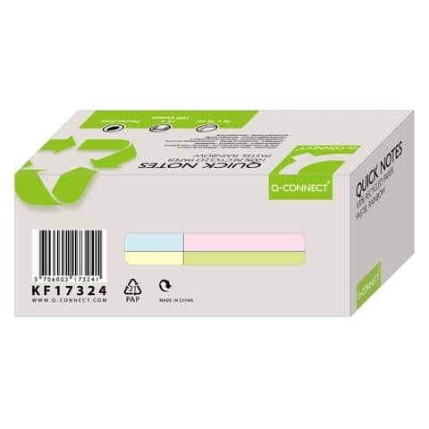 Haftnotizblock 12ST Recycling pastell Q-CONNECT KF17324 76x76mm