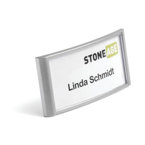 Namensschild CLASSIC mit Magnet 10 Stück DURABLE 8542 23 34x74mm metallic silber