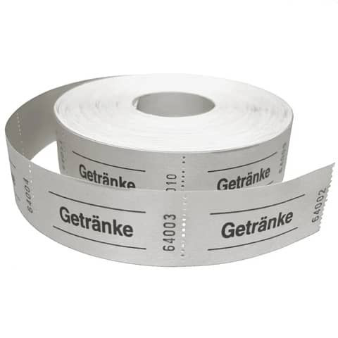 Gutscheinrolle Getränke weiß 601051 1000Abrisse