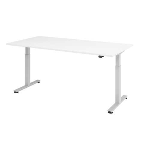 Schreibtisch elekt.höhenv200x100 weiß/si HAMMERBACHER MONT.VXMST2E/W/S