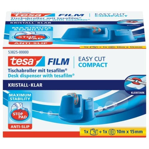 Tischabroller Easy Cut® Compact - für Rollen bis 33 m : 19 mm, blau