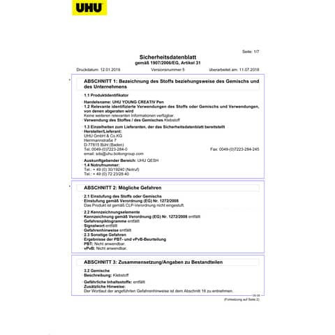 Klebestift Pen 50ml transparent UHU 39035