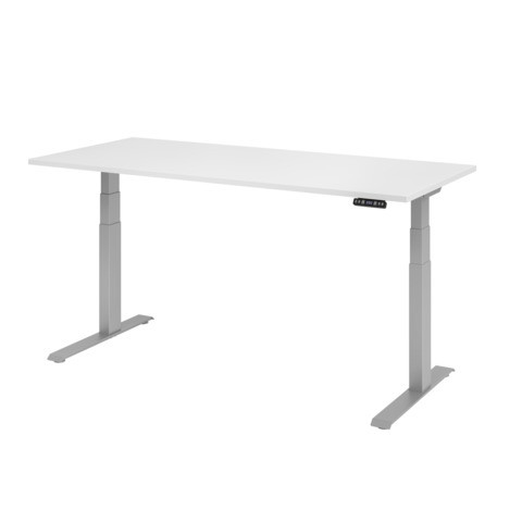 Schreibtisch elekt.höhenv. weiß/silber HAMMERBACHER VXDKB19/W/S 180x80cm