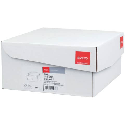 Briefhülle mit Fenster C5/6 500ST weiß ELCO 31497 Office Box Nassklebung