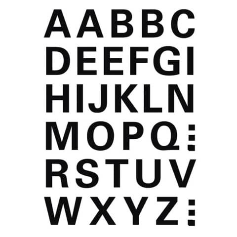 Buchstabenetikett A-Z Folie sw 36 Stück HERMA 4163 15 mm wetterfest
