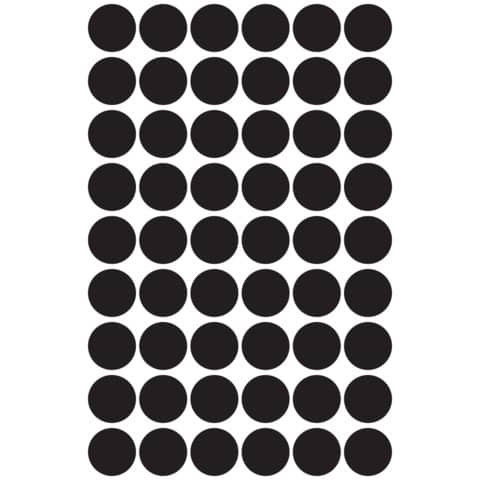 Etiketten Ø12 mm schwarz 270 Stück ZWECKFORM 3140 permanent haftend