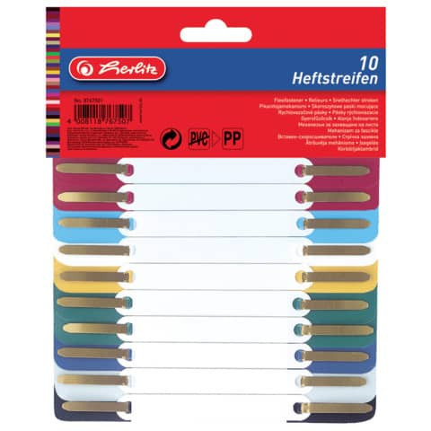 Heftstreifen 10ST sortiert HERLITZ 100810120 8767501 PP-Folie