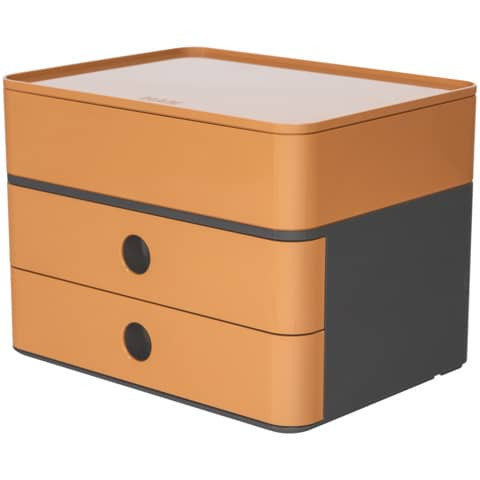 SMART-BOX PLUS ALLISON Schubladenbox mit Utensilienbox - stapelbar, 2 Laden, dark grey/caramel brown