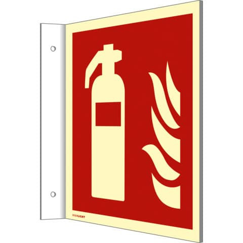 Fahnenschild Feuerlöscher ISO 7010 MOEDEL 65389 Kunstst. 200x200mm